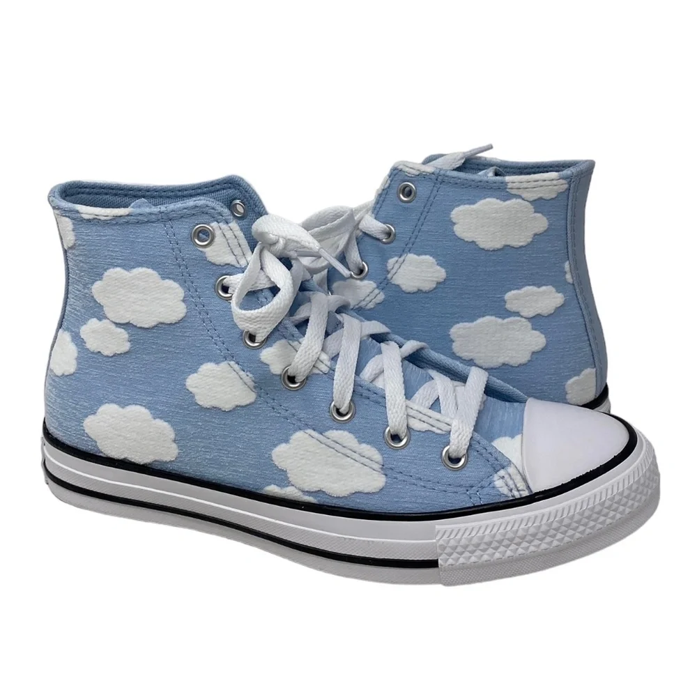 Converse Chuck Taylor Clouds Women's Sneakers Kids Blue Canvas High Top A02924F - Picture 2 of 10